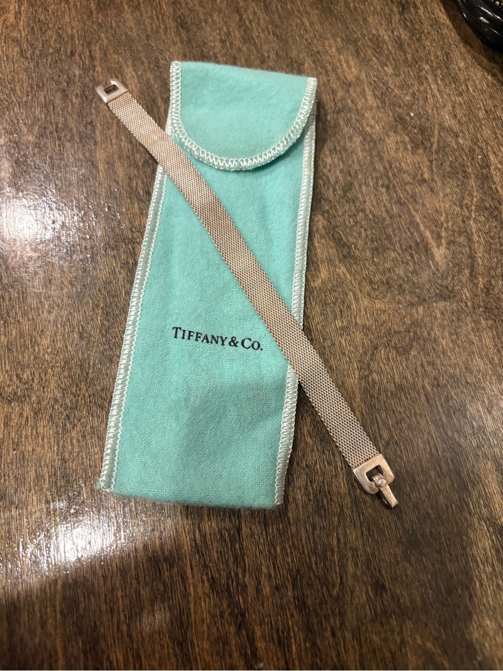 Tiffany & Co. Silver Mesh Bracelet with Pouch